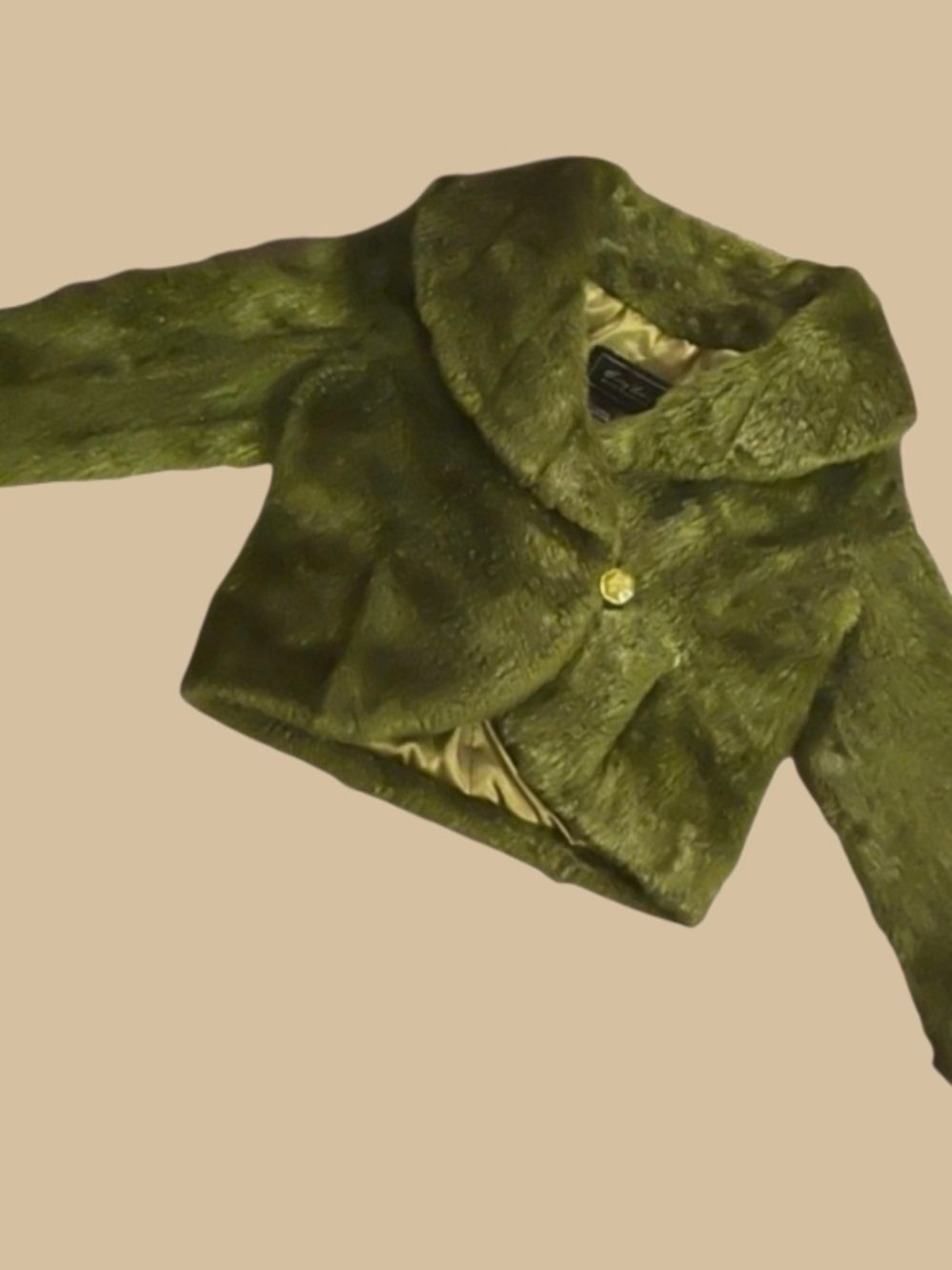 Terry Lewis Classic Luxuries Olive Green Teddy Jacket - Picture 2 of 4